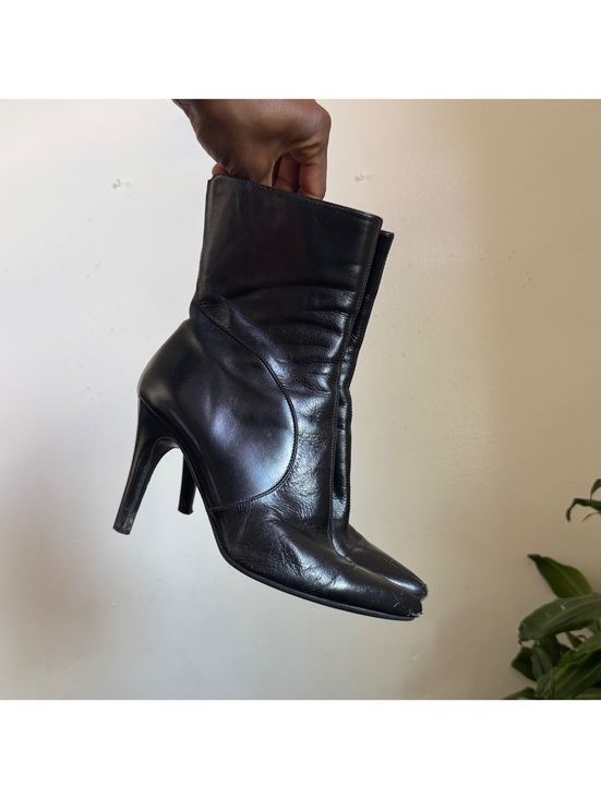 Nine West Shoes - Nine West Vintage Y2K Black Leather Pointed Toe Stiletto Ankle Boots US 6.5M